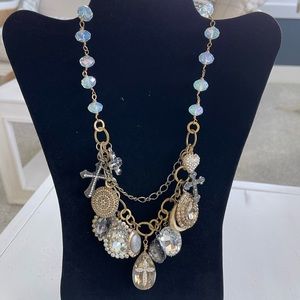 One of a kind statement necklace with charms